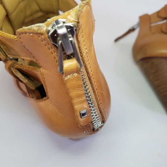 Dolce Vita Anthropologie Tan Brown Leather Helsa Caged Buckle Ankle Bootie 6.5 - Picture 12 of 12